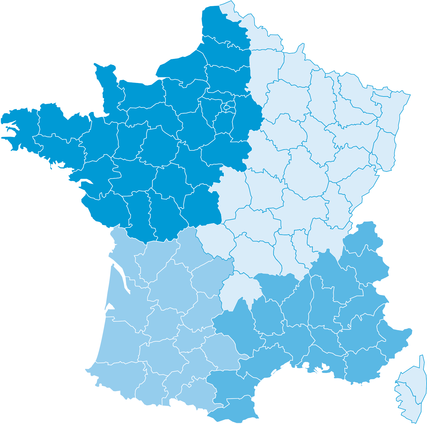 Carte de France des commerciaux de Polytropic