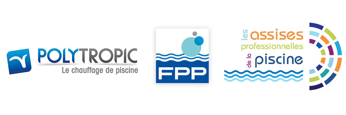Logos de Polytropic et des assises professionnelles de la piscine et de la fédération de professionnelles de la piscine