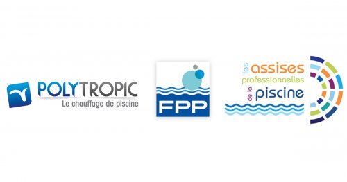 Logos de Polytropic et des assises professionnelles de la piscine et de la fédération de professionnelles de la piscine