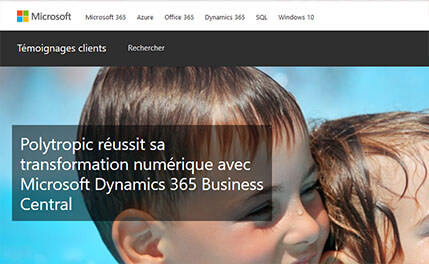 Polytropic sur le site de Microsoft Dynamics 365 Buisness Central